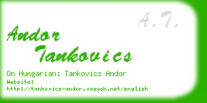 andor tankovics business card